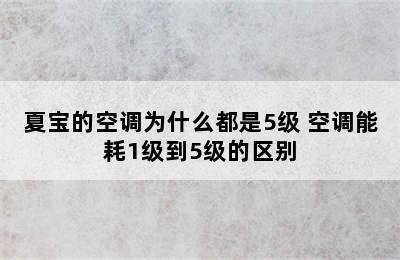 夏宝的空调为什么都是5级 空调能耗1级到5级的区别